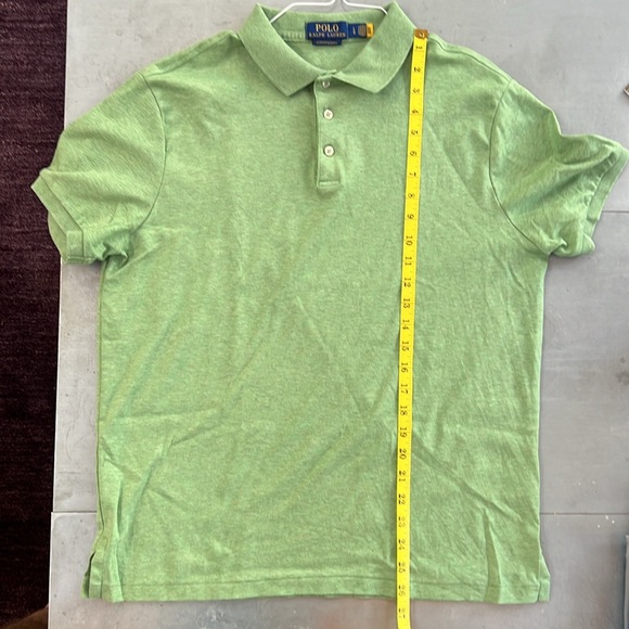EUC men’s L green custom slim fit polo shirt—super soft - Picture 5 of 6